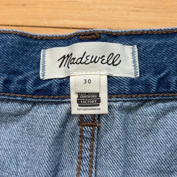Madewell Denim Crossover-Waist Mini Skirt Womens Size 30 Blue Cotton Pockets - Picture 5 of 6